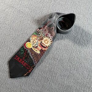 Vintage Mens 100% Silk Tie Tabasco Fiesta‎ Gumbo New Orleans Louisiana